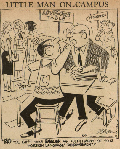 Little Man on Campus cartoon from the Daily Sundial, February 12, 1959