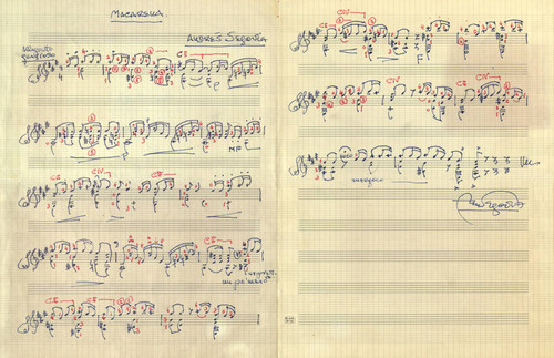 Macarena for guitar by Andrés Segovia, undated