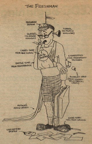 Cartoon of "The Freshman" from the Daily Sundial campus newspaper--Sep. 15, 1964