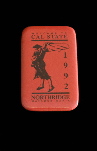 Cal State Northridge Matador Mania pin, 1992