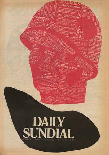 Daily Sundial front page honoring Southern California Vietnam War dead, October 15, 1969