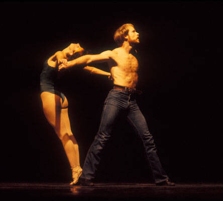 Jazz dancers perform at the California State University, Northridge (CSUN) Campus Theater, 1981