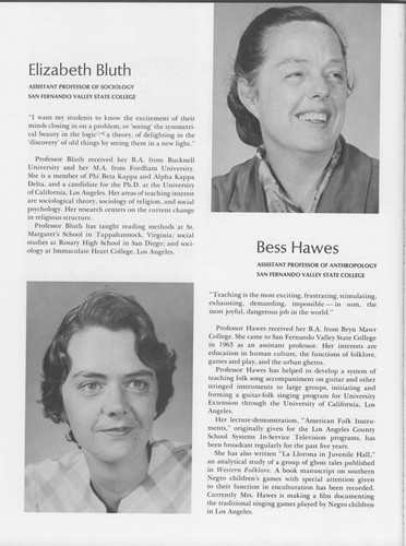 1967-1968 Faculty Awards, California State Colleges (Bluth and Hawes)