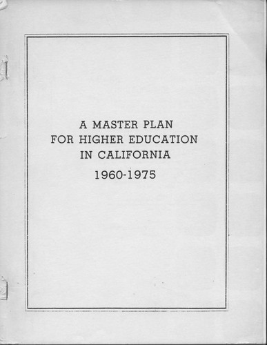 Master Plan for Higher Education in California, 1960-1975
