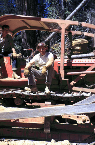 Resting in logging tractor--Soper-Wheeler Company