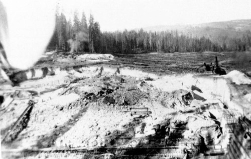 Sealing the dam surface on Bucks Creek