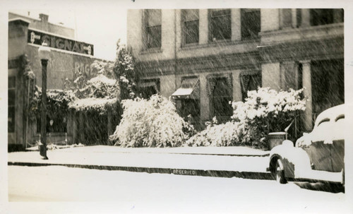 Downtown Chico in the snow