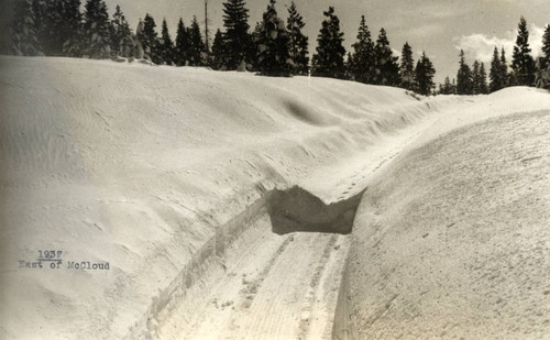 Railroad Tracks Covered with Snow