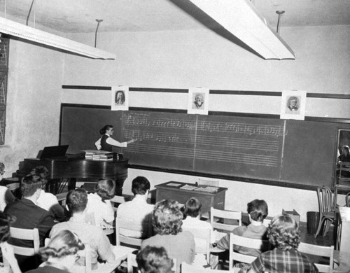 Dr. Margaret Vance teaching music class