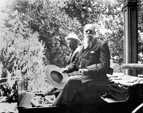 John Bidwell with his coachman, Ruben