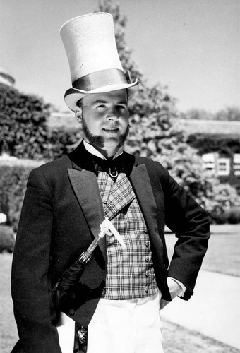 Dale Owen dressed as a 19th-century dandy