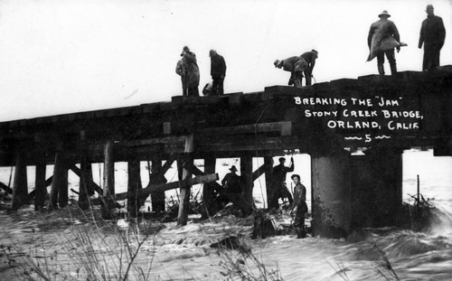 Breaking the jam under Stony Creek Bridge