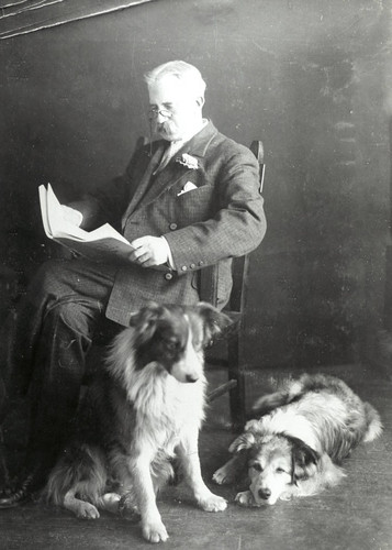 Portrait of Mr. Charles Hitchcock with His Two Dogs