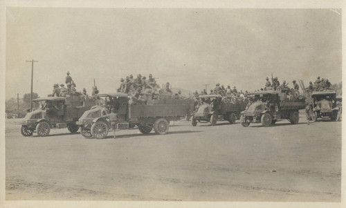 Mexican Border Patrol in Trucks