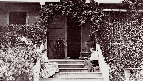 Lou Litsch and Mother on Porch