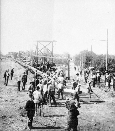 Laying Road Bed for Train