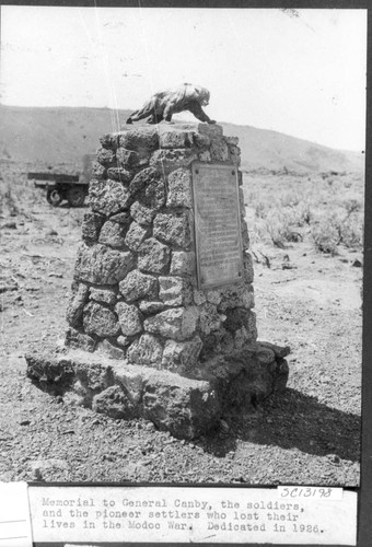 General Canby, the Soldiers, and Pioneer Settlers Memorial