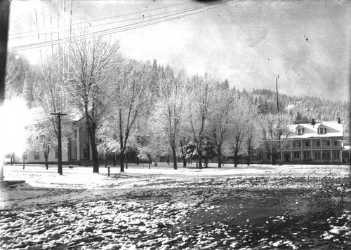 Courthouse and Plumas House in Snow