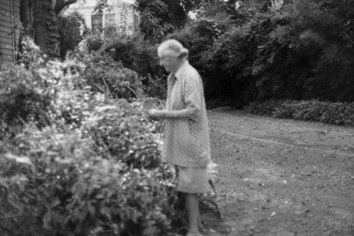 Angeline Stansbury Outside the Stansbury House