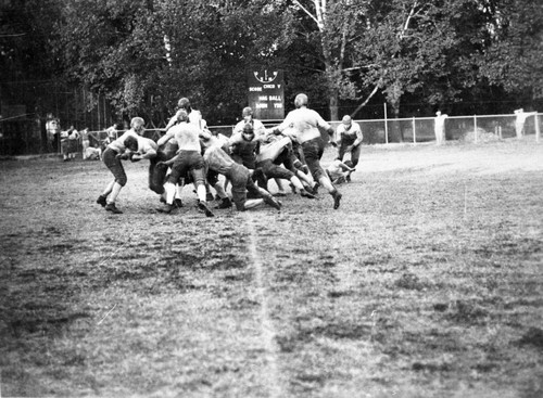 1927 Chico State Teacher's College Varsity vs frosh Football practice