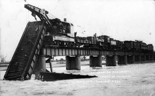 Wrecker on Stony Creek Bridge