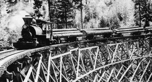 Locomotive #3 Uncle Sam Hauling Logs