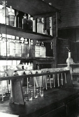 Interior View of Chemist Lab at Mammoth Mine