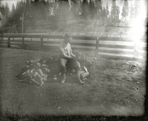 Man with dog at Spanish Ranch