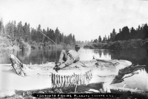 Fisherman and fish in Klamath County