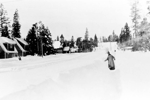 Walking through snow in Stirling City