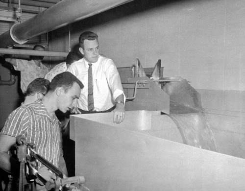 Garry Watters (instructor) in Civil Engineering hydraulics lab