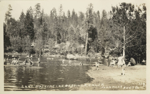 Families Boating And Swimming At Lake Madrone