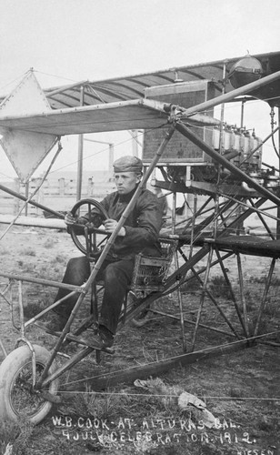 W. B. Cook and his flying machine