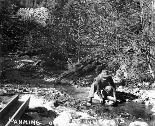 Panning for metals in Sawyers Bar area