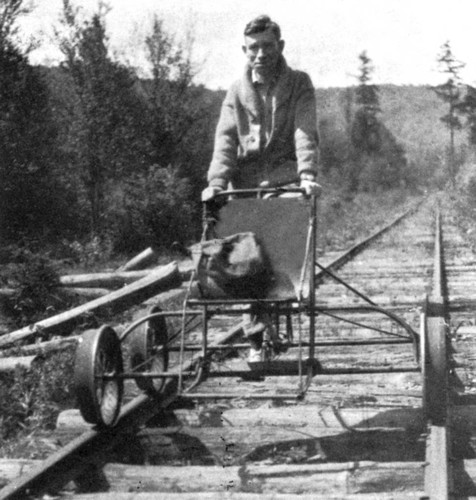 Bicycle speeder used on railroad tracks