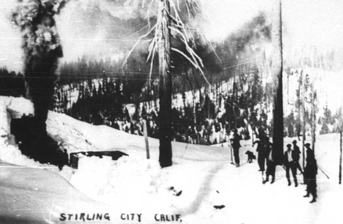 Engine Plowing Snow at Stirling City Sawmill