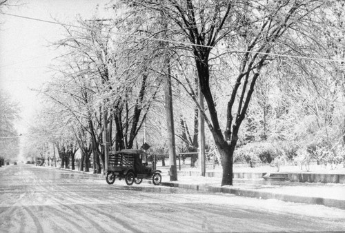 W. 1st Street in Snow