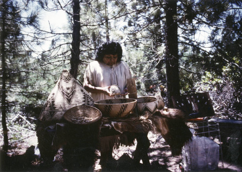 Lillian Snooks with baskets