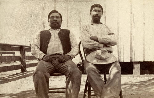 Portrait of two Mechoopda Indian men