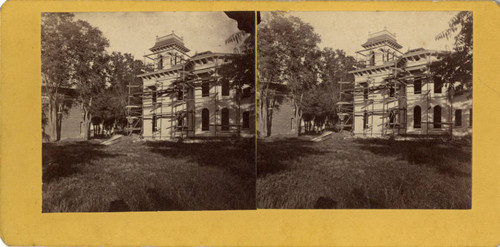 Bidwell Mansion with scaffolding