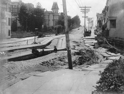 Earth Slip Along San Francisco's Union Street, West of Steiner