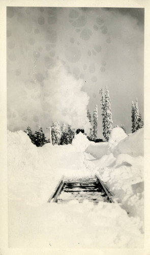 Railroad Tracks in Snow