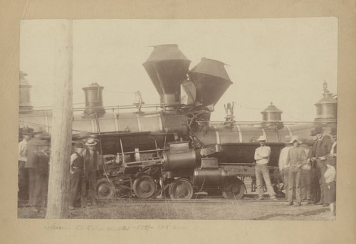 Railroad engine collision on August 30, 1887