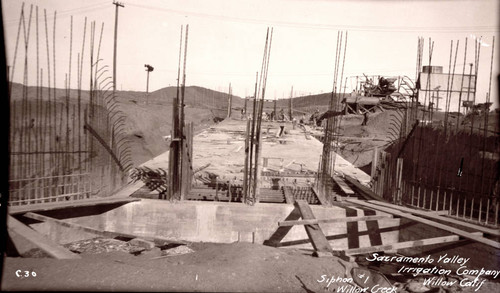 Construction on the Sacramento Valley Irrigation ditch