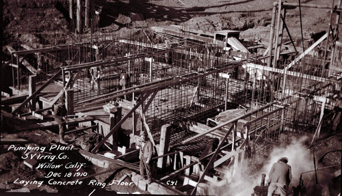 Construction on the Sacramento Valley Irrigation ditch