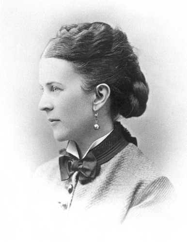 Profile portrait of Annie Bidwell, 1875