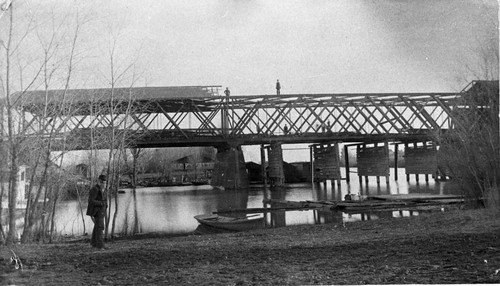 Construction of Covered Bridge over Feather River, Yuba City