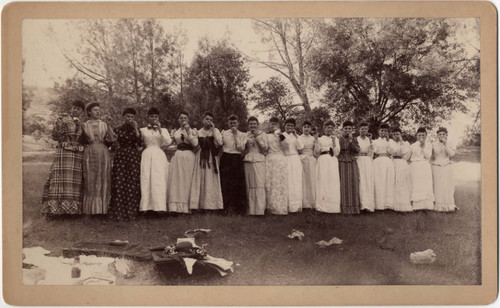 Chico Normal School girls on a picnic