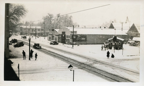 Downtown Chico in the snow