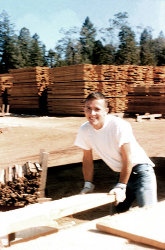 Dick Magruder Stacking lumber--Soper-Wheeler Company